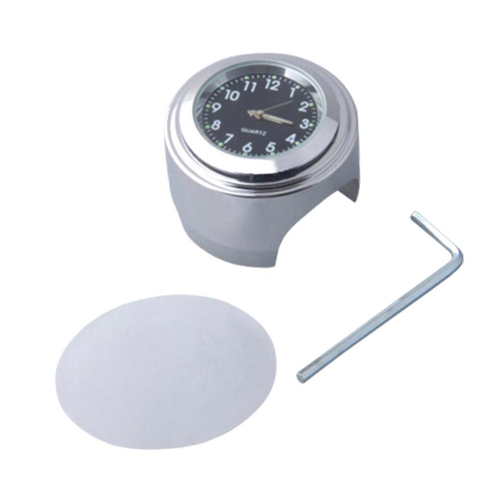 1Pcs Universal Motorcycle Bike Handlebar Mount +Clock Aluminum