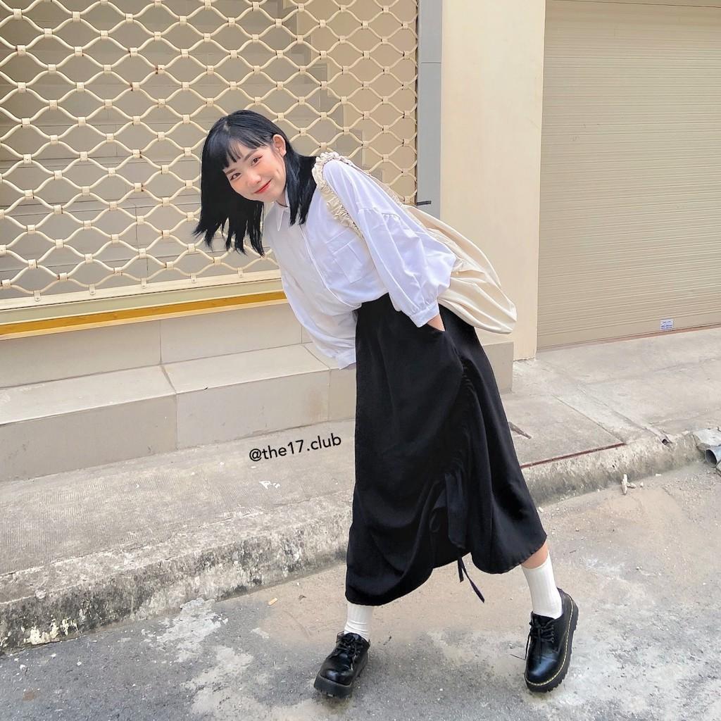 SUZUKO SKIRT The 17 Club - Chân váy rút dây lệch tà