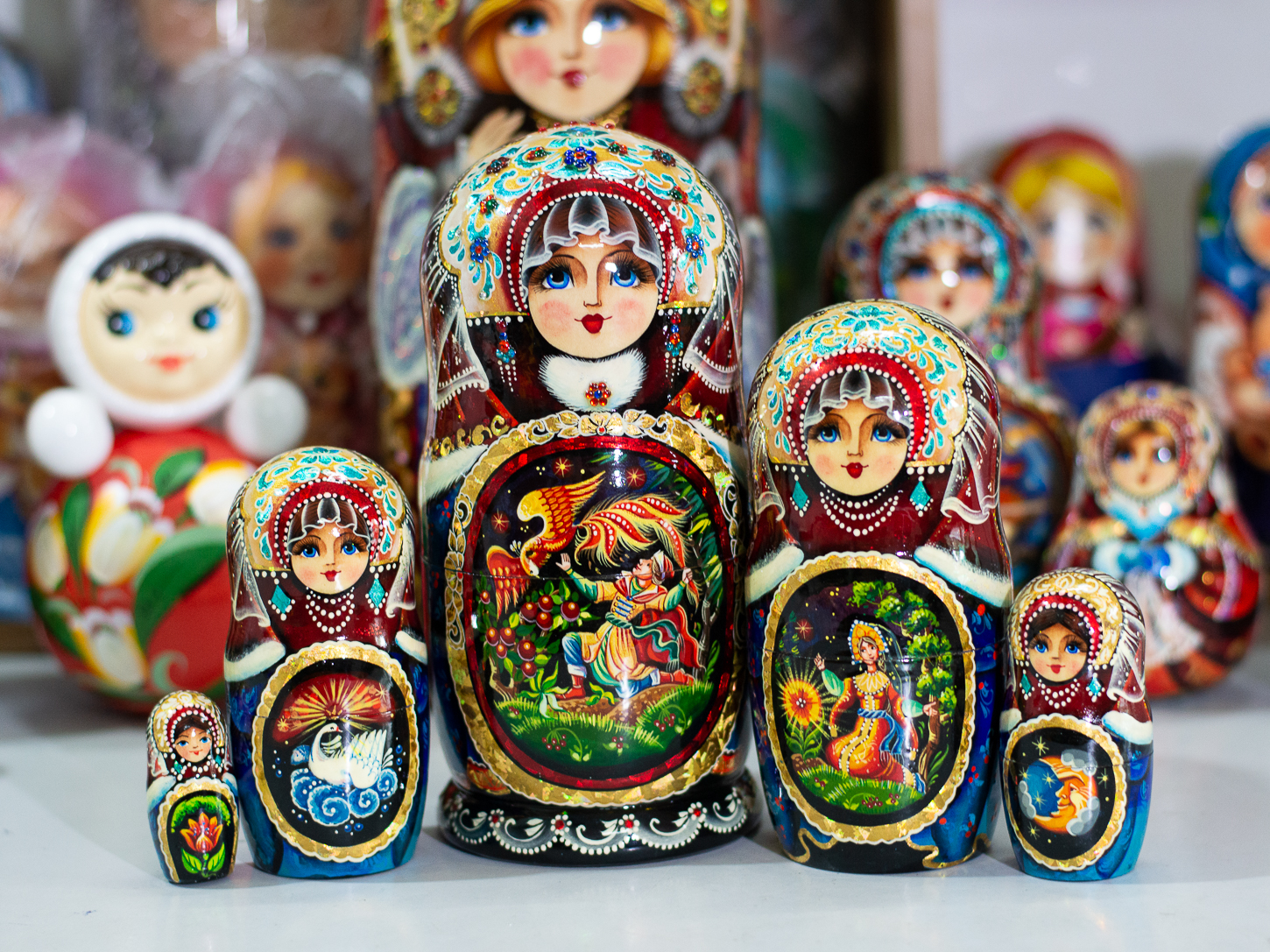 BỘ BÚP BÊ NGA MATRYOSHKA 5 LỚP 18CM "CỔ TÍCH PHƯỢNG HOÀNG LỬA" CỰC ĐẸP VÀ SANG TRỌNG