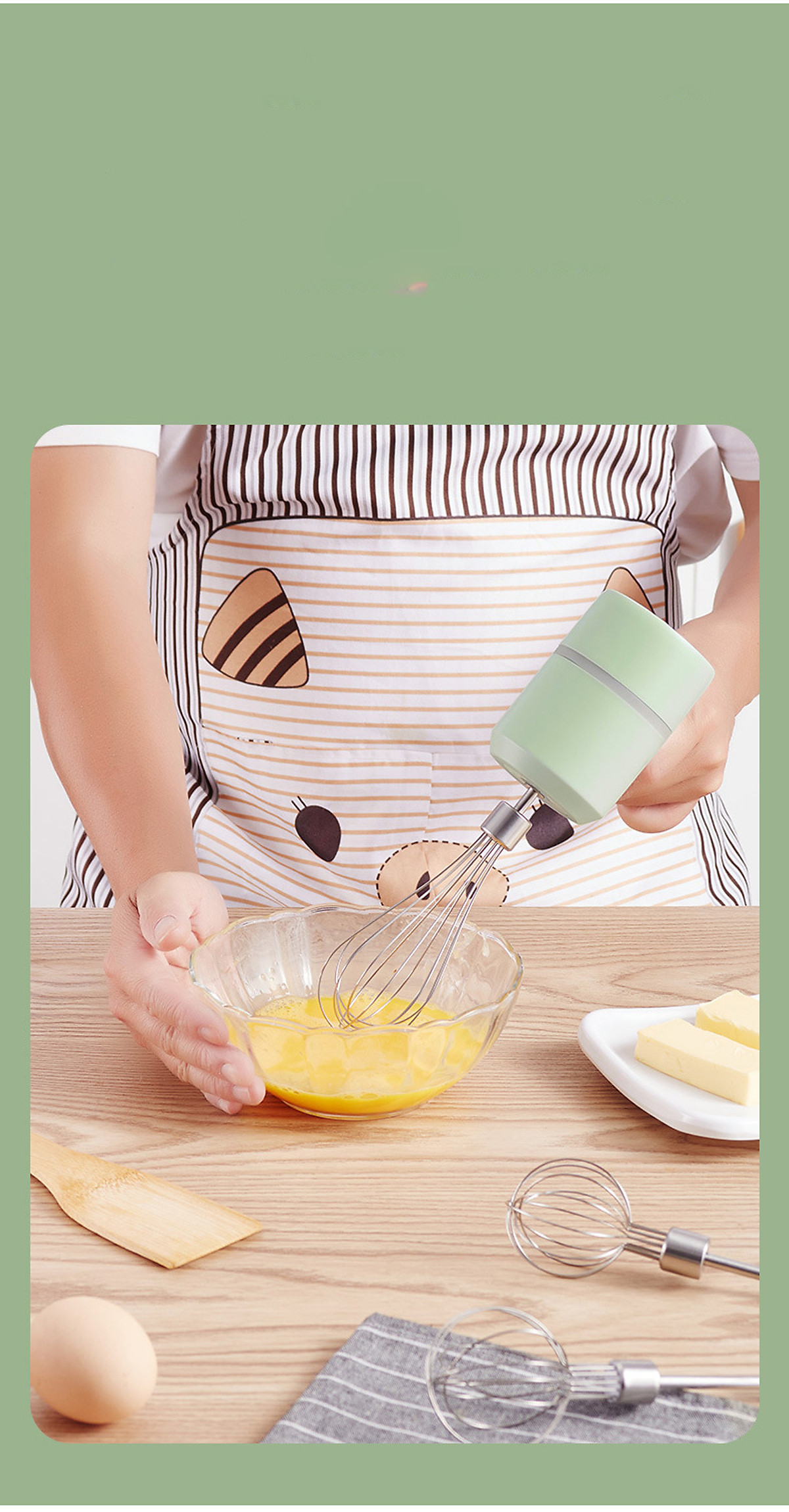 Máy Đánh Trứng Cầm Tay Tiết Kiệm Điện Sạc USB Thương Hiệu NBAYOU Nhỏ Gọn Tốc Độ Đánh Nhanh - Hàng Chính Hãng