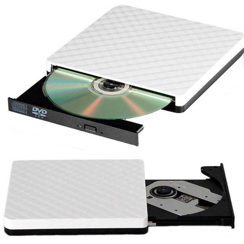 New External USB DVD RW CD Writer Burner Reader Player for PC Desktop White