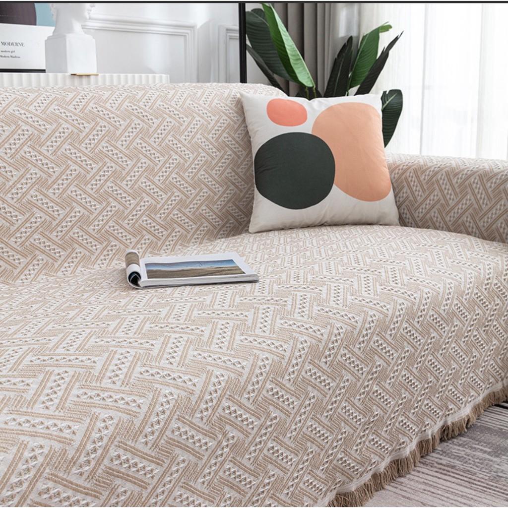 Khăn Thảm Phủ Sofa chống bụi bẩn, Mền đắp thư giãn, Thảm Sofa Phòng Khách Loại Một Màu SBK107