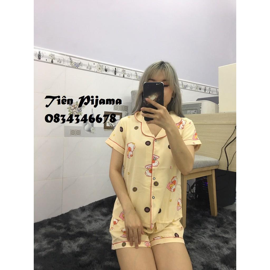 ️Bộ Pijama Lụa Cộc Tay đùi Nữ Cao Cấp Bộ Đồ Ngủ Nữ Mùa Hè - đỏ - M-XL