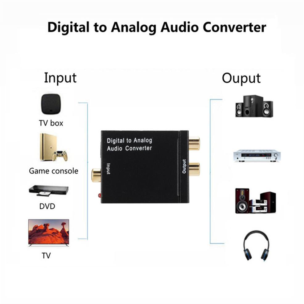 LccKaa Bộ Chuyển Đổi Âm Thanh Kỹ Thuật Số Sang Analog Sợi Quang Đồng Trục Tín Hiệu Sang Analog DAC Spdif Stereo RCA Jack DAC Bộ Giải Mã Khuếch Đại