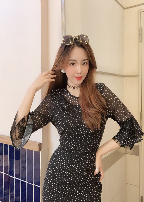 Đầm Bi Phối Ren Cá Tính DH030
