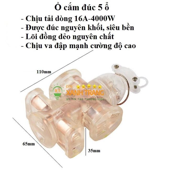 Ổ Cắm Điện Cao Su Đúc, Phích cắm đúc có đèn báo điện Chống Vỡ Chống Va Đập Siêu chịu tải đến 16A-4000W