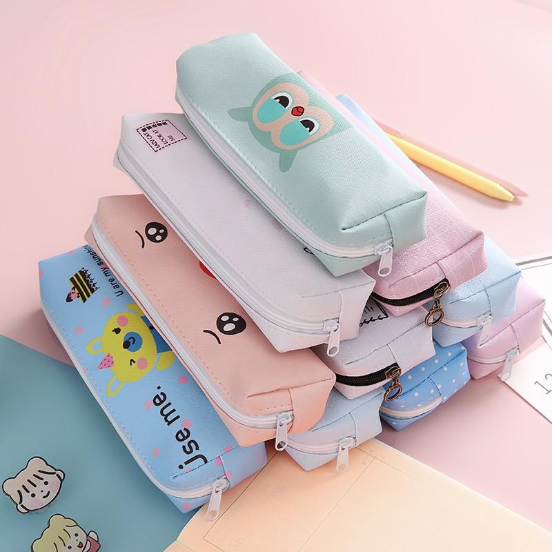 Túi Hộp Bút Vải Canvas Cute Đa Năng Nhiều Ngăn Đựng Bút Dễ Thương