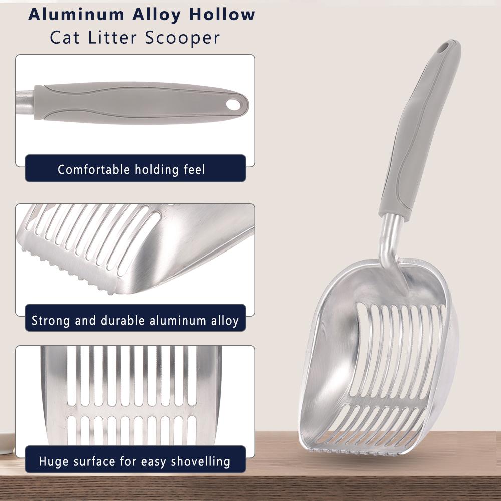 Xẻng xúc phân mèo thiết kế dạng ray, bằng hợp kim nhôm chất lượng cao