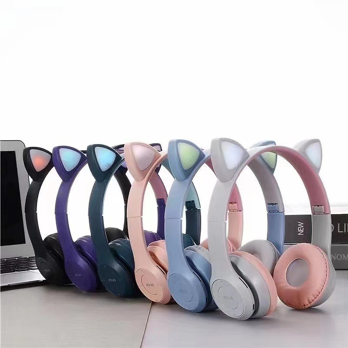 Tai Nghe Không Dây Bluetooth Chụp Tai Mèo Wireless HXZ Đèn LED Cao Cấp - DT075