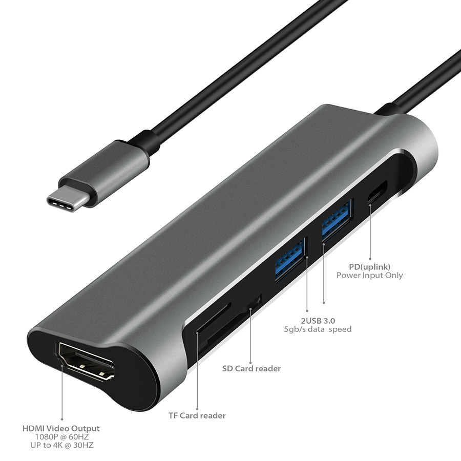 Cổng Nối JCPAL USB-C Multiport 6 IN 1 - Hàng chính hãng