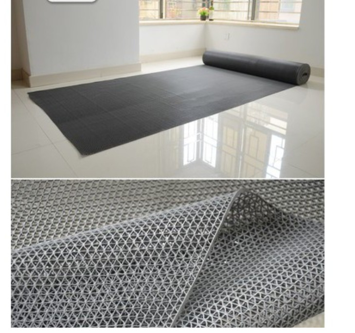 Thảm nhựa chống trơn trượt khổ 90cm màu xám sử dụng lót sàn xe, khu vực dầu mỡ, dễ trơn trượt, hồ bơi, toilet, sân ướt - 0.9mx3.5m
