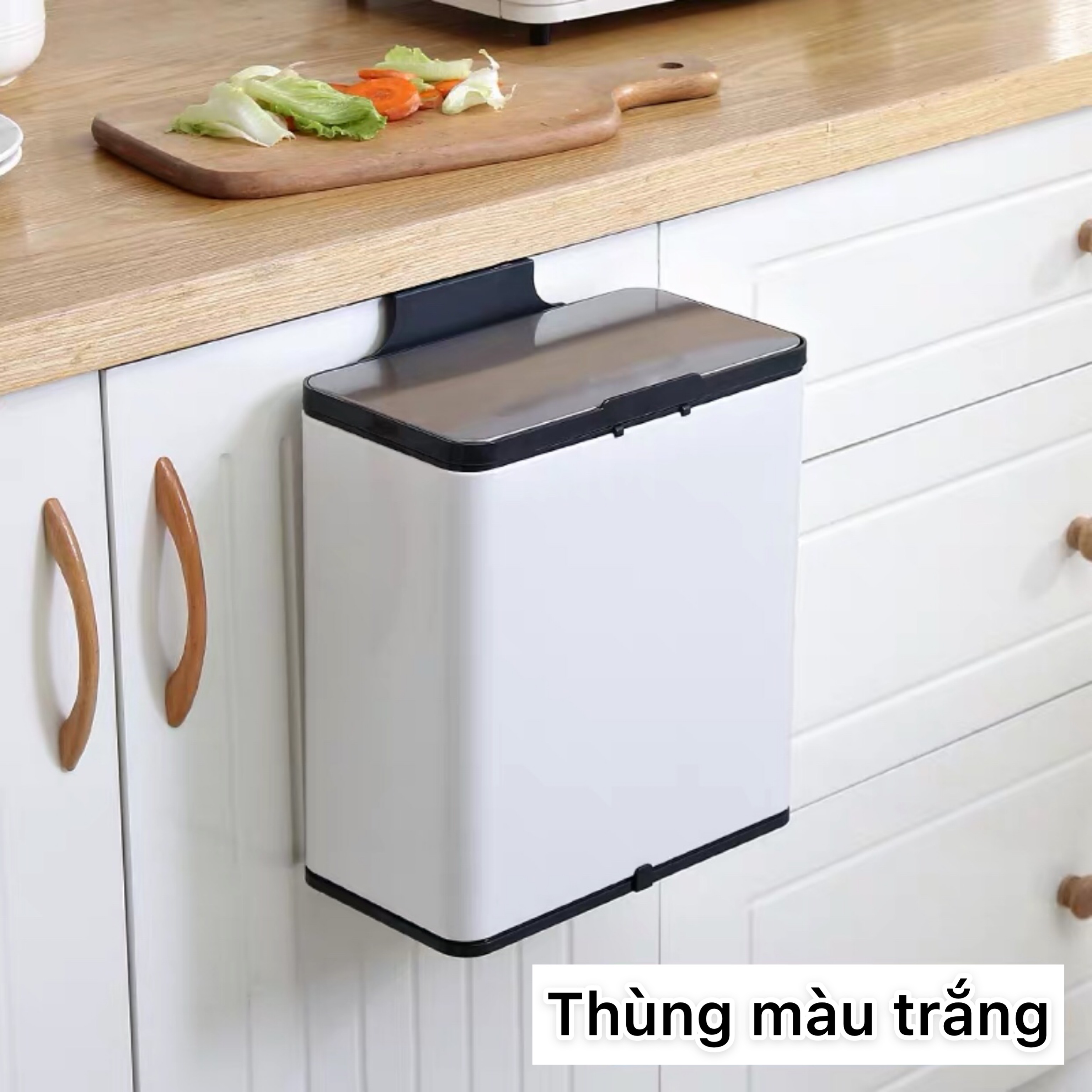 Thùng rác treo tủ nhà bếp, dán tường nhà tắm inox 304 cao cấp