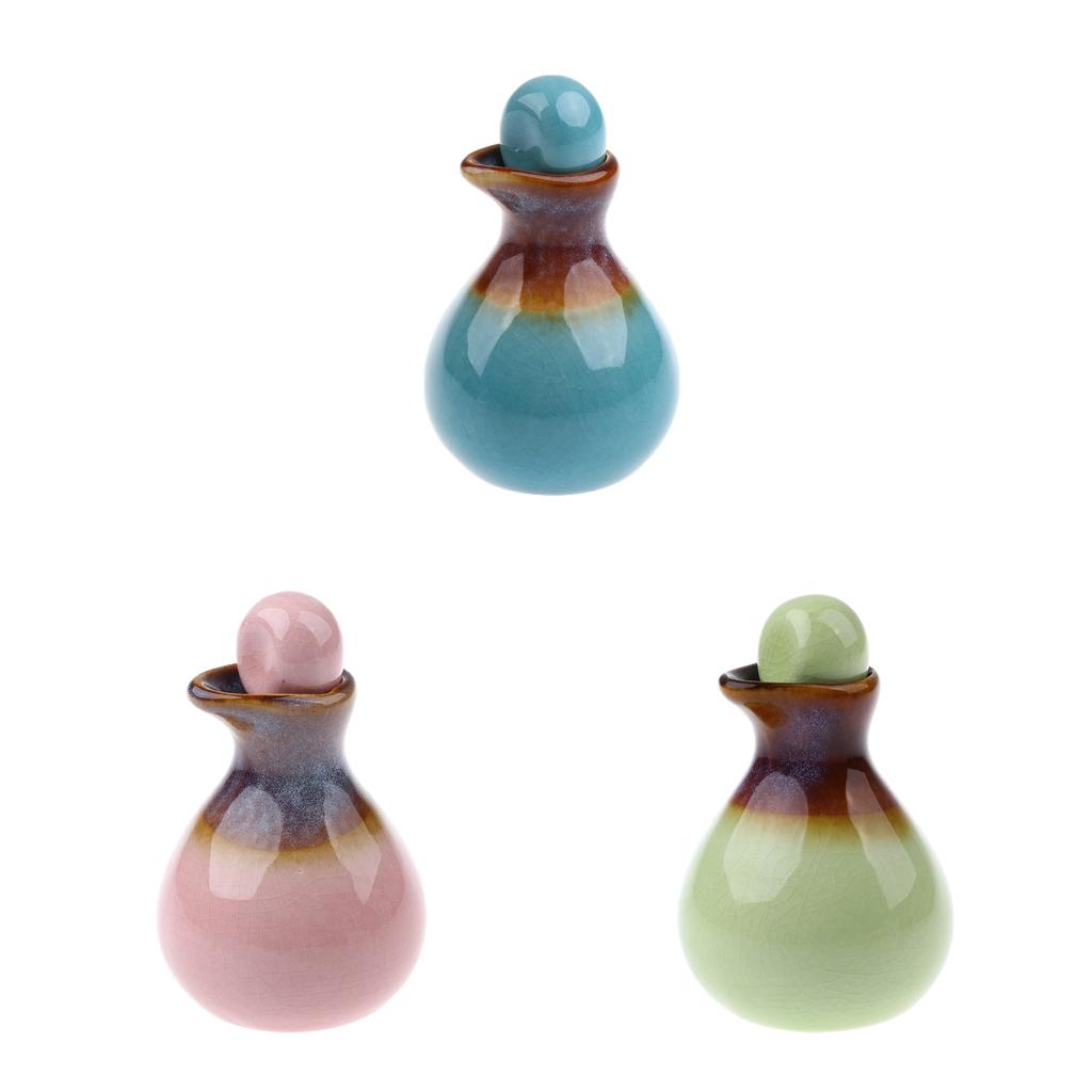 Portable Ceramic Essential Oil Bottle Aromatherapy Diffuser Refillable Storage Jar for Salon Home Car - Pink / Green / Blue