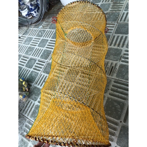 Lợp_Lờ_Lồng Lò Xo gấp gọn bẫy tôm cua cá hai đầu 63x30