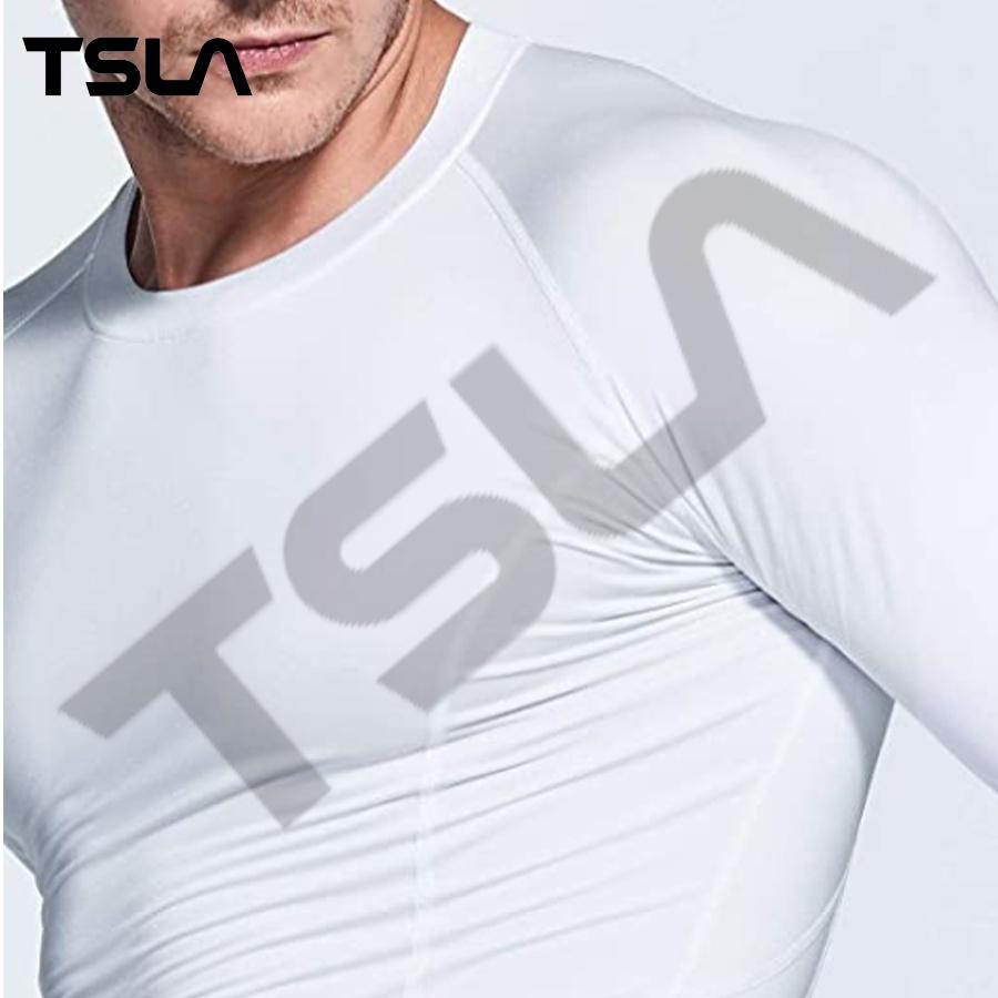 Áo thể thao nam combat tay dài TSLA ôm body chất vải co giãn 4 chiều tập gym chơi thể thao chống tia UV TSB2015