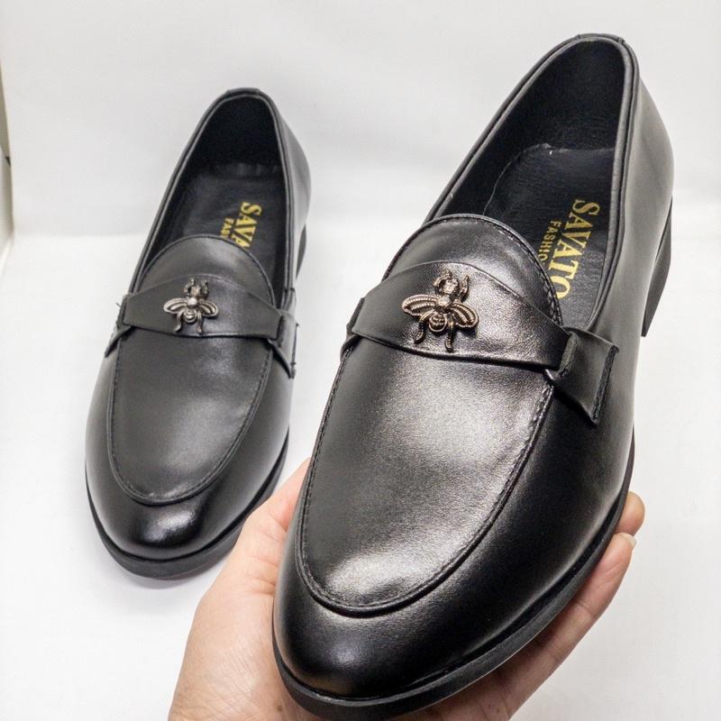 Giày lười, giày công sở nam da bò, cam kết da thật 100%