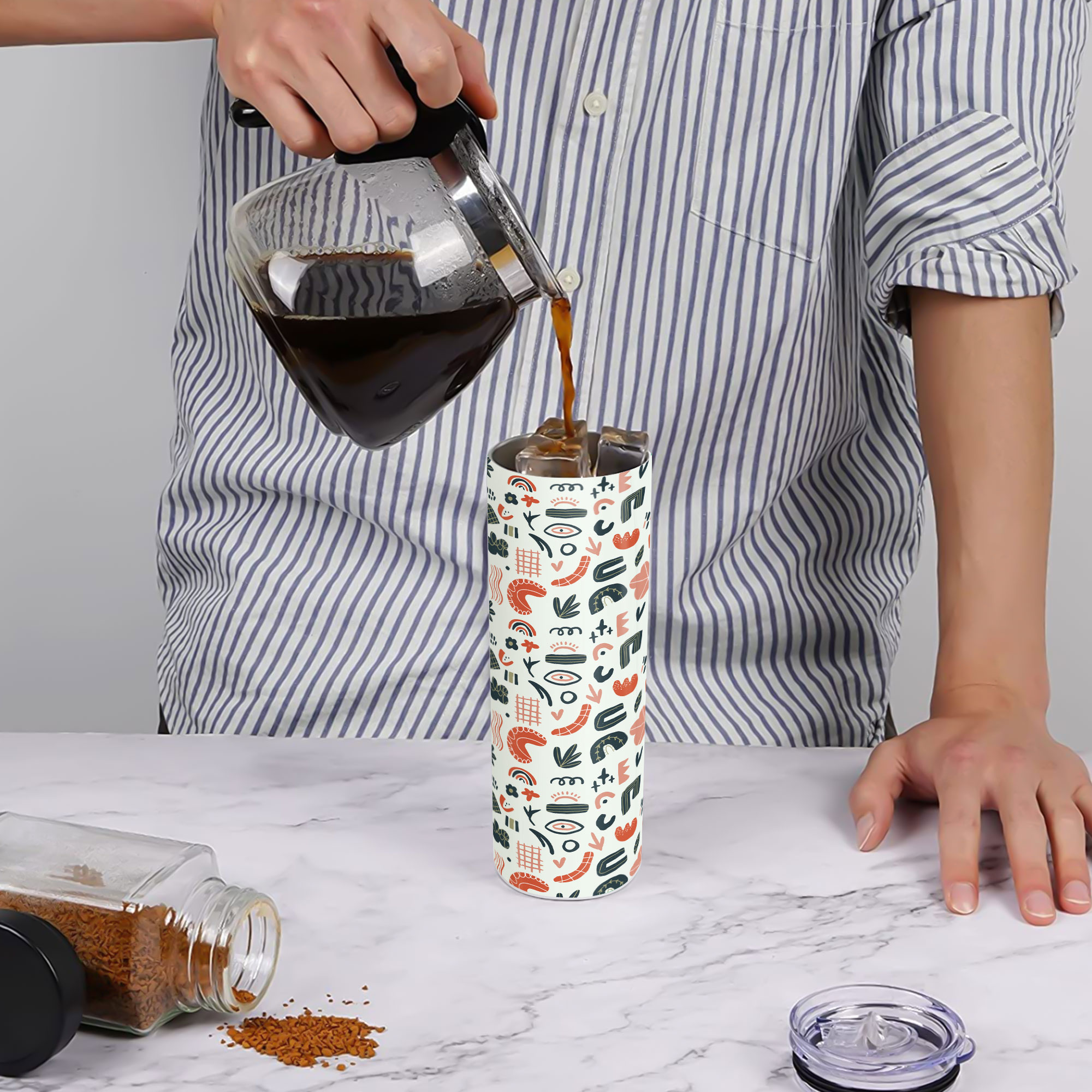 Bình giữ nhiệt in họa tiết độc đáo - Cốc giữ nhiệt in họa tiết độc đáo -Bình nước in họa tiết độc đáo - Ly giữ nhiệt 2 lớp thép không gỉ SUS304 - 600ml