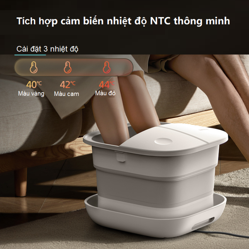 HÀNG CHÍNH HÃNG - Bồn ngâm chân kiêm máy massage, tích hợp tia hồng ngoại điện xung. Thương hiệu Hà Lan cao cấp Philips - PPM3102F