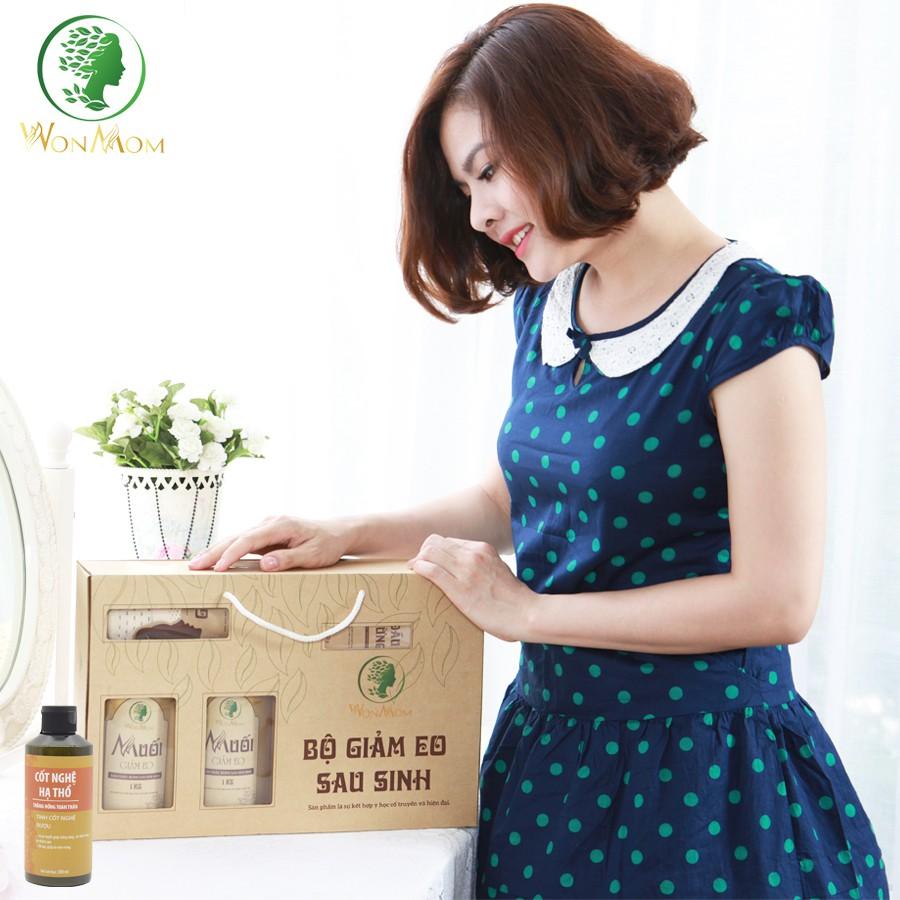 Bộ dưỡng trắng mịn da hữu cơ, sáng hồng da mặt, mịn màng body Wonmom (1 sữa rửa mặt + 1 cốt nghệ hạ thổ)