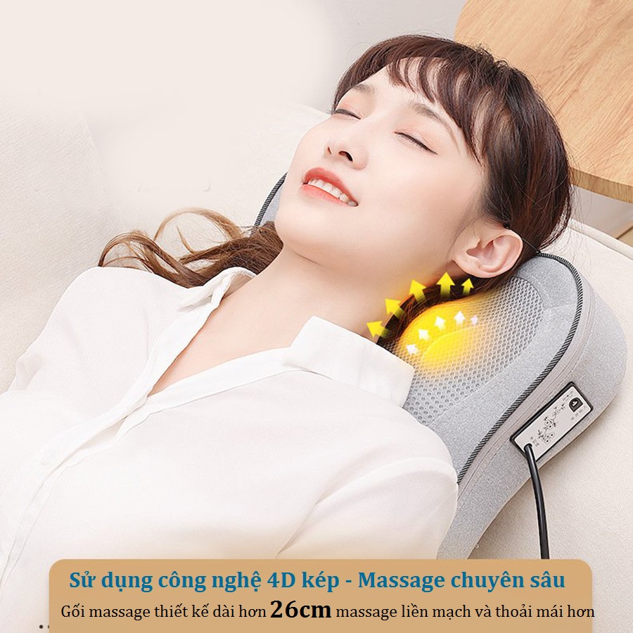 Gối Massage Toàn Thân Hồng Ngoại VISPO VP-G21D - Gối Mát Xa Cổ, Vai, Lưng Giảm Đau Mỏi Cơ Thể, Phù Hợp Sử Dụng Tại Nhà, Văn Phòng Hay Trên Ô tô