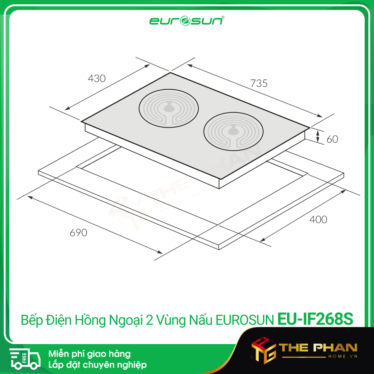 Bếp Từ Kết Hợp Hồng Ngoại EUROSUN - Malaysia, Đầy đủ model (EU-TE728Pro, TE509Max, TE226Max, TE259Max...), Hàng Chính Hãng