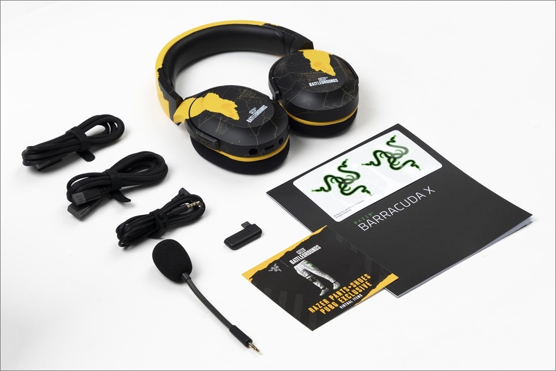 Tai nghe không dây chùm đầu Razer Barracuda X (2022)-Wireless Multi-Platform Gaming and Mobile Headset-PUBG: Battlegrounds Edition_Mới, hàng chính hãng