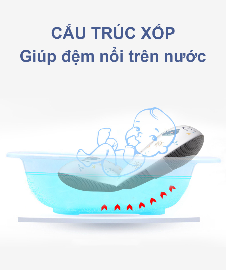 Đệm Tắm Đỡ Lưng Cho Bé Cleverbees Đảm Bảo An Toàn Khi Tắm Chất Liệu Mềm Mại ,  Phù Hợp Khớp Với Tất Cả Các Loại Chậu Tắm - Hàng Chính Hãng