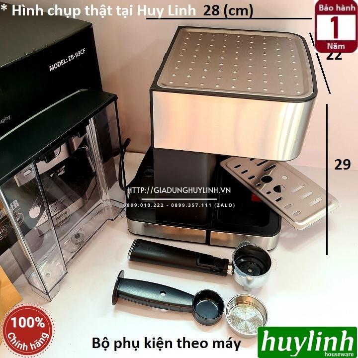 Máy pha cafe gia đình Zamboo ZB-93CF + Tặng máy xay ZB-100GR + 500gr cà phê hạt nguyên chất - Hàng chính hãng