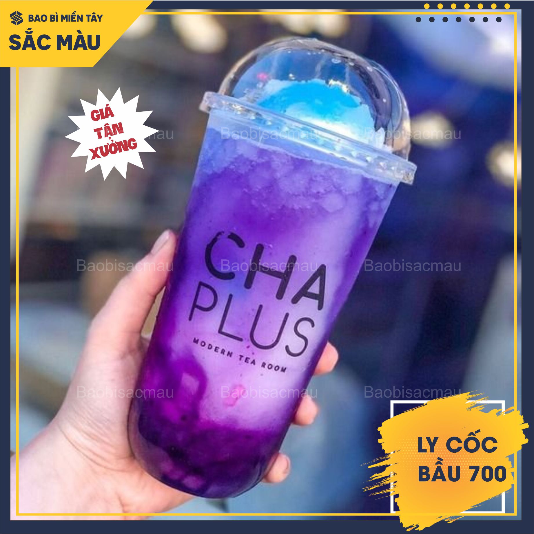 Sỉ 50 cốc nhựa/ ly nhựa đáy bầu 700ml kèm nắp
