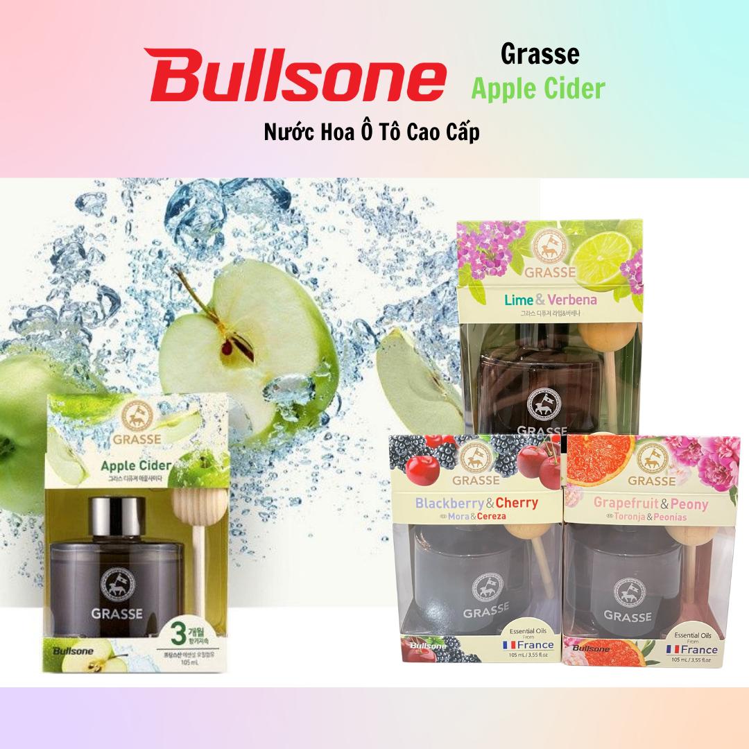 Nước Hoa Ô Tô Cao Cấp Bullsone Grasse Grapefruit & Peony /Grasse Blackberry & Cherry - Nhiều Hương Lựa Chọn - Hàng chính hãng