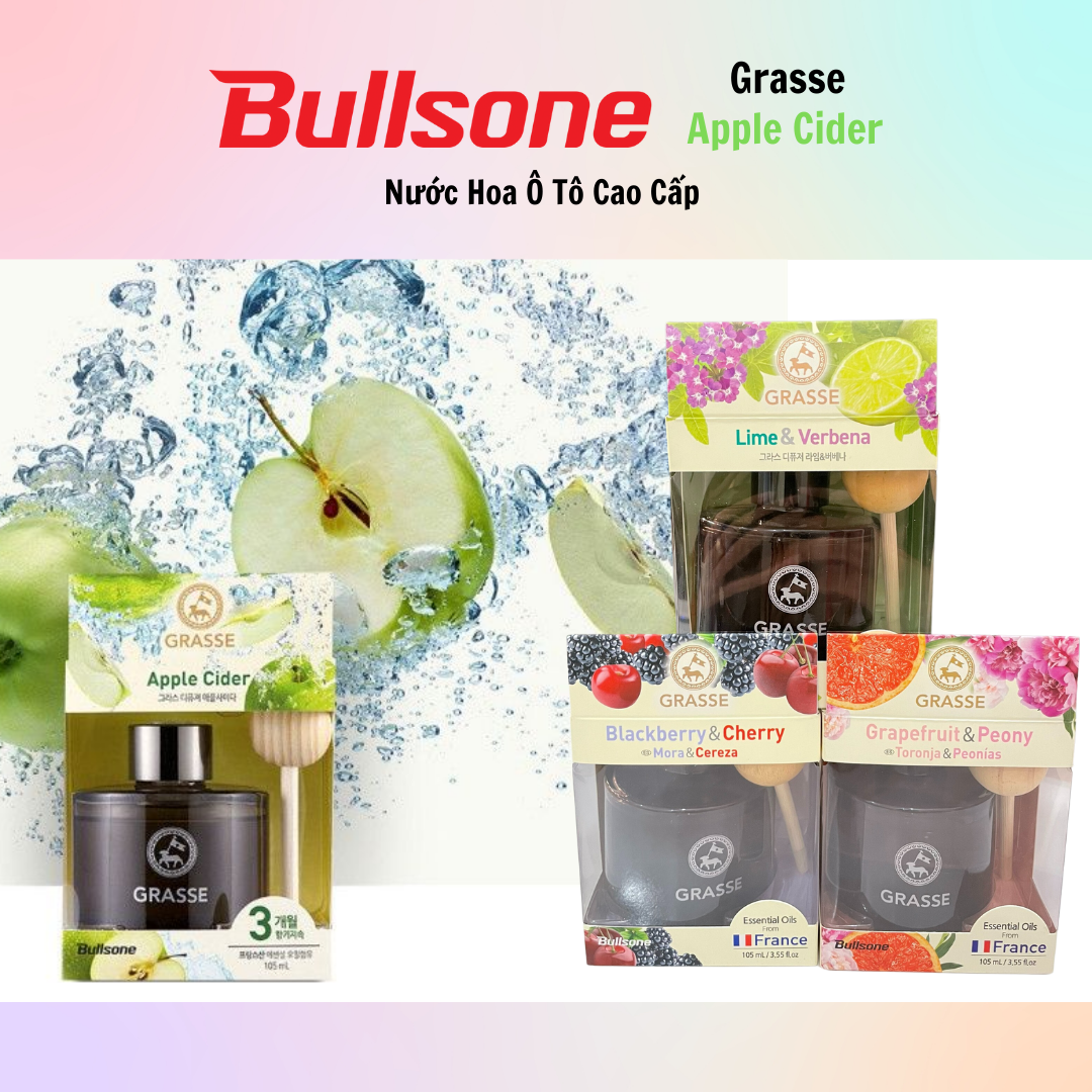 Nước Hoa Ô Tô Cao Cấp Bullsone Grasse Grapefruit & Peony /Grasse Blackberry & Cherry  - Nhiều Hương Lựa Chọn - Hàng chính hãng