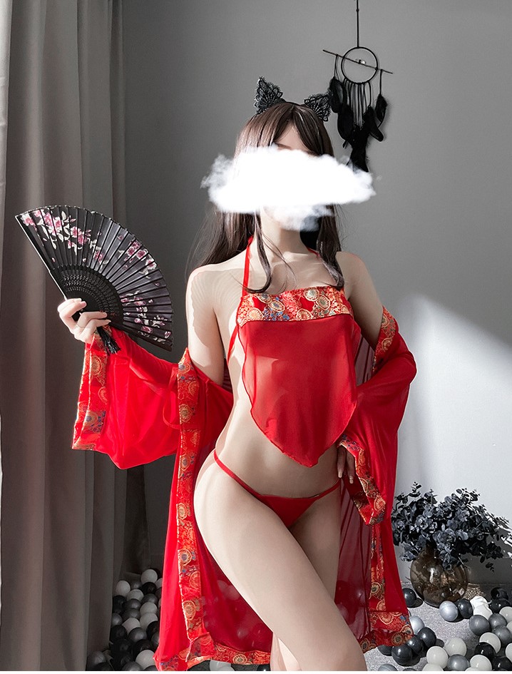 Đồ ngủ Sexy Cosplay áo yêm Trung Hoa kèm áo choàng chuyên chụp ảnh Bar Sàn Studio