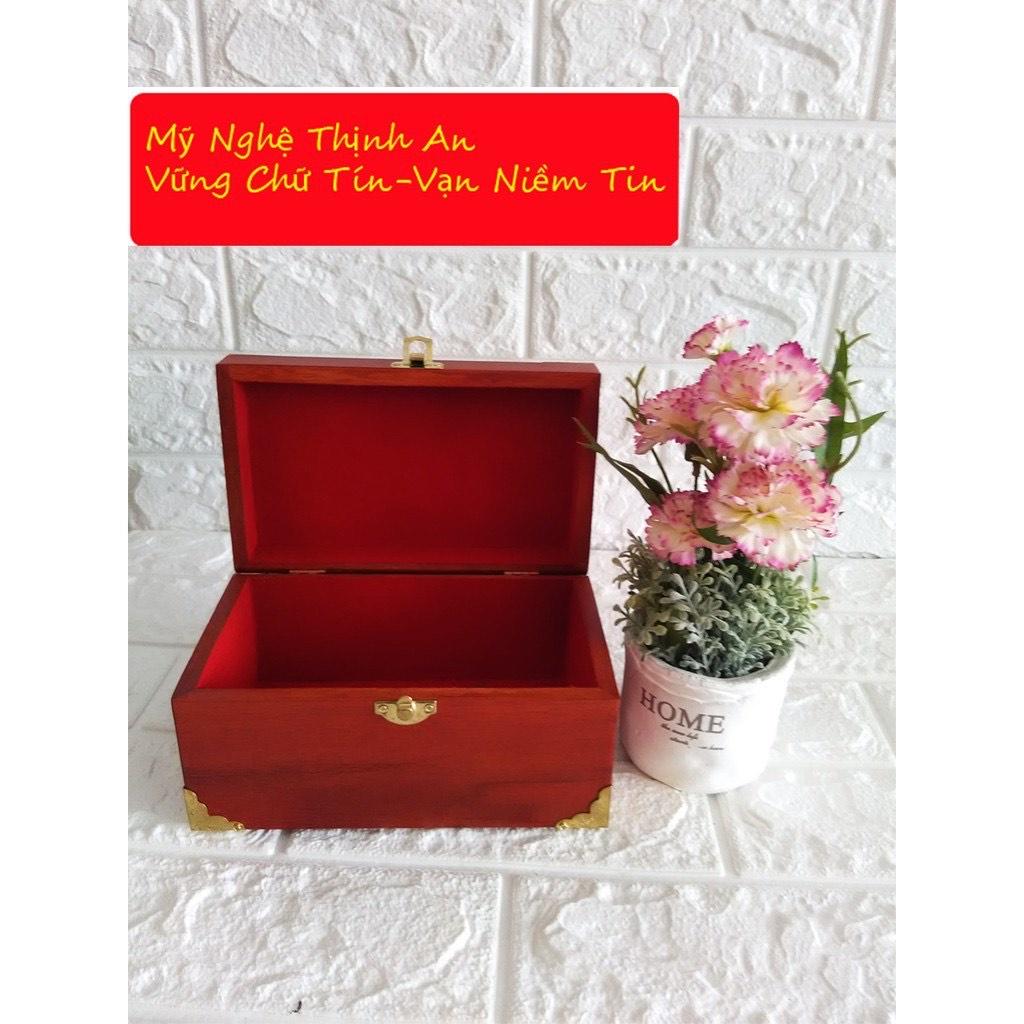 Hộp đựng dấu công ty loại đựng 2-4 dấu tùy loại gỗ hương cao cấp - BẢO HÀNH 10 NĂM