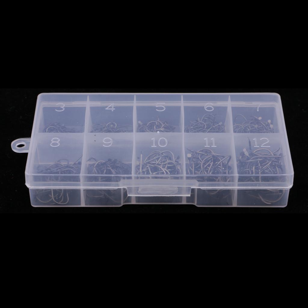 500pcs 10 Size Assorted Fishing Hooks Octopus Hooks Circle Barbed Hook