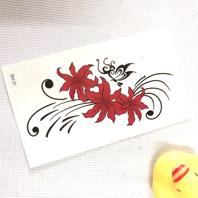 Hình xam dán hoa bỉ ngạn bướm đen BM-01 10x6cm