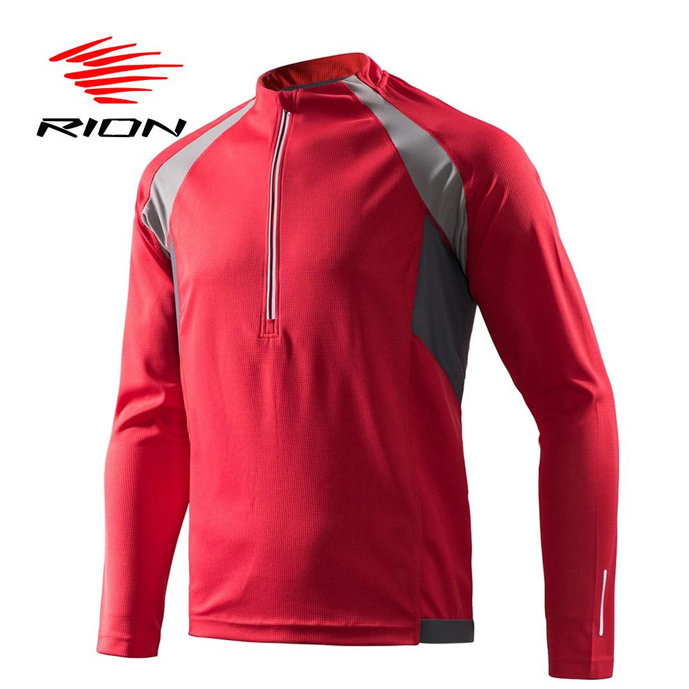 RION Nam Tay Dài Đi Xe Đạp Áo Xe Đạp Đường Bộ Cao Cấp MTB Jersey Mùa Xuân Mùa Đông Núi Xe Đạp Jersey Ciclismo Maillot Color: red Size: XL