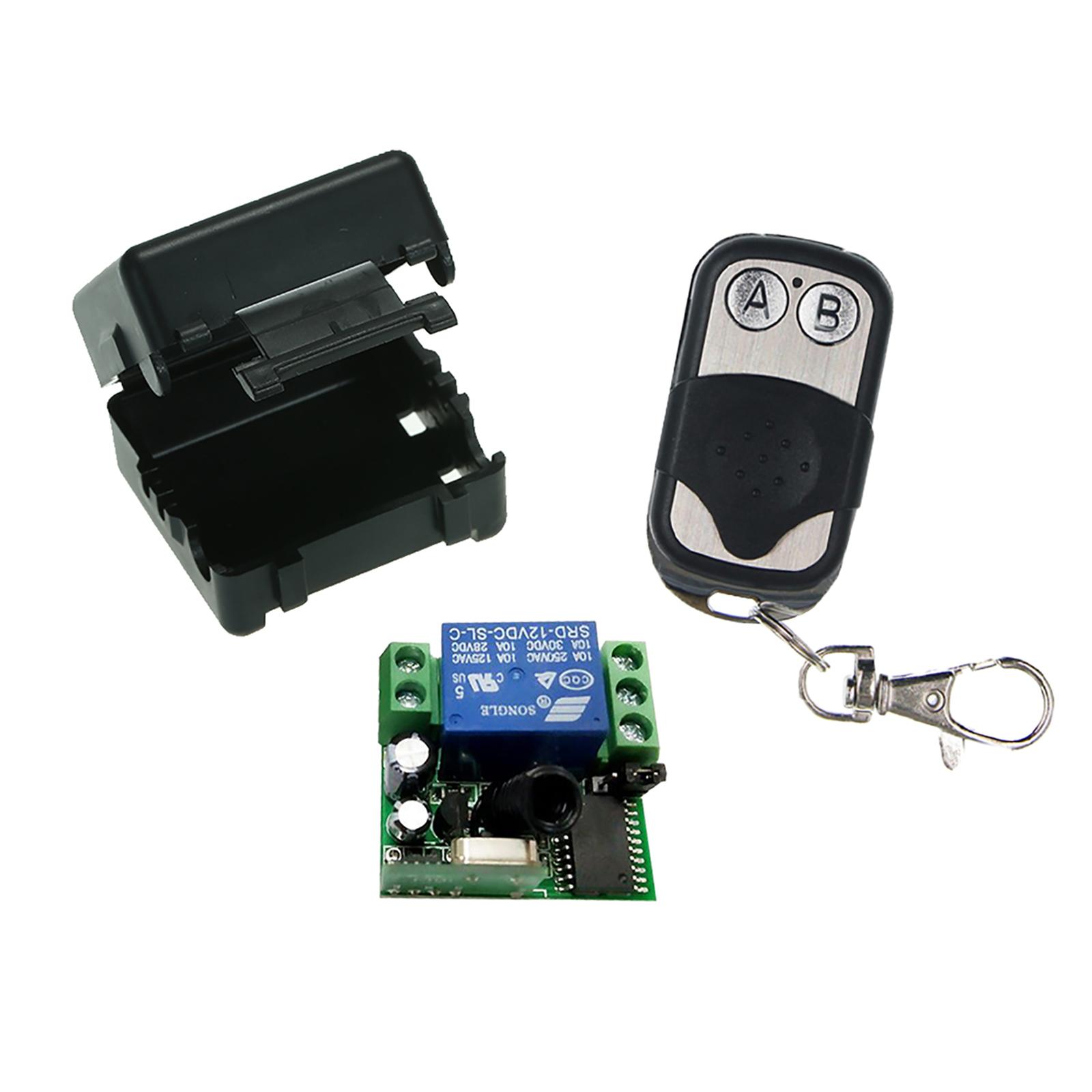 Smart Home 433Mhz DC 12V 1CH Wireless Remote Switch Relay Receiver Transmitter Universal Remote Control Switch Module and 1PCS RF Transmitter Remote Controls 1527