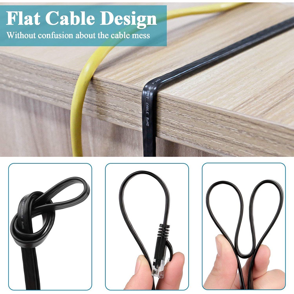 Dây cáp mạng LAN RJ45 chuẩn Cat 6 siêu mỏng tốc độ cao cho máy tính bàn PC Laptop dài 1m 2m 3m 5m- miếng lót chuột