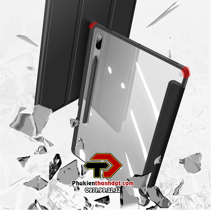 Bao da chống sốc SamSung Galaxy Tab S8+ Plus có ngăn đựng bút hiệu Dux Ducis Toby - Hàng nhập khẩu