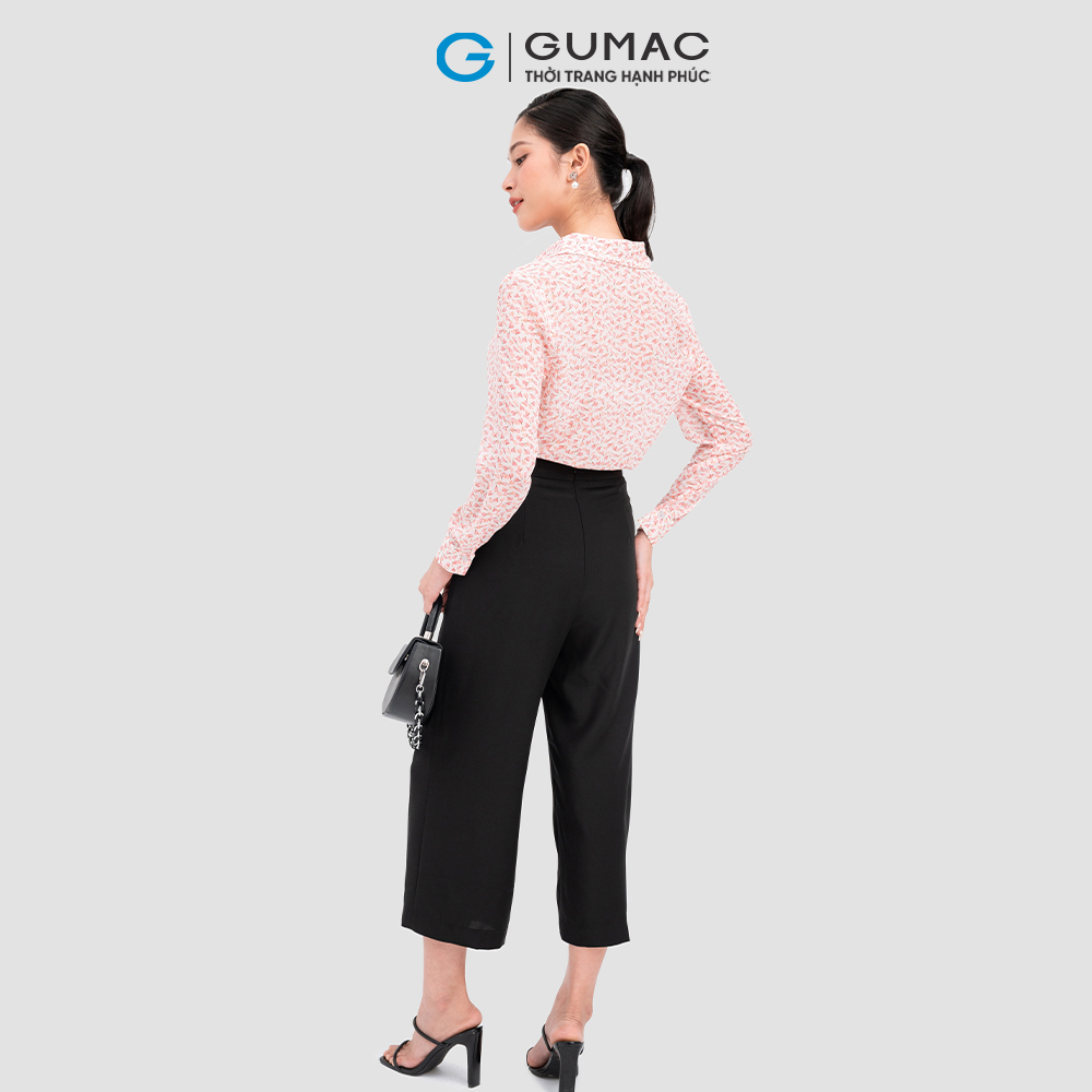 Quần lửng ống rộng phối phụ kiện GUMAC QC08123