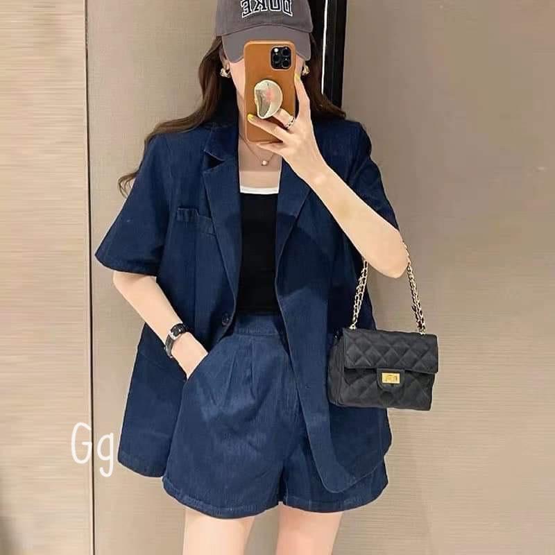 Sét jean 3 món đùi kèm áo trong