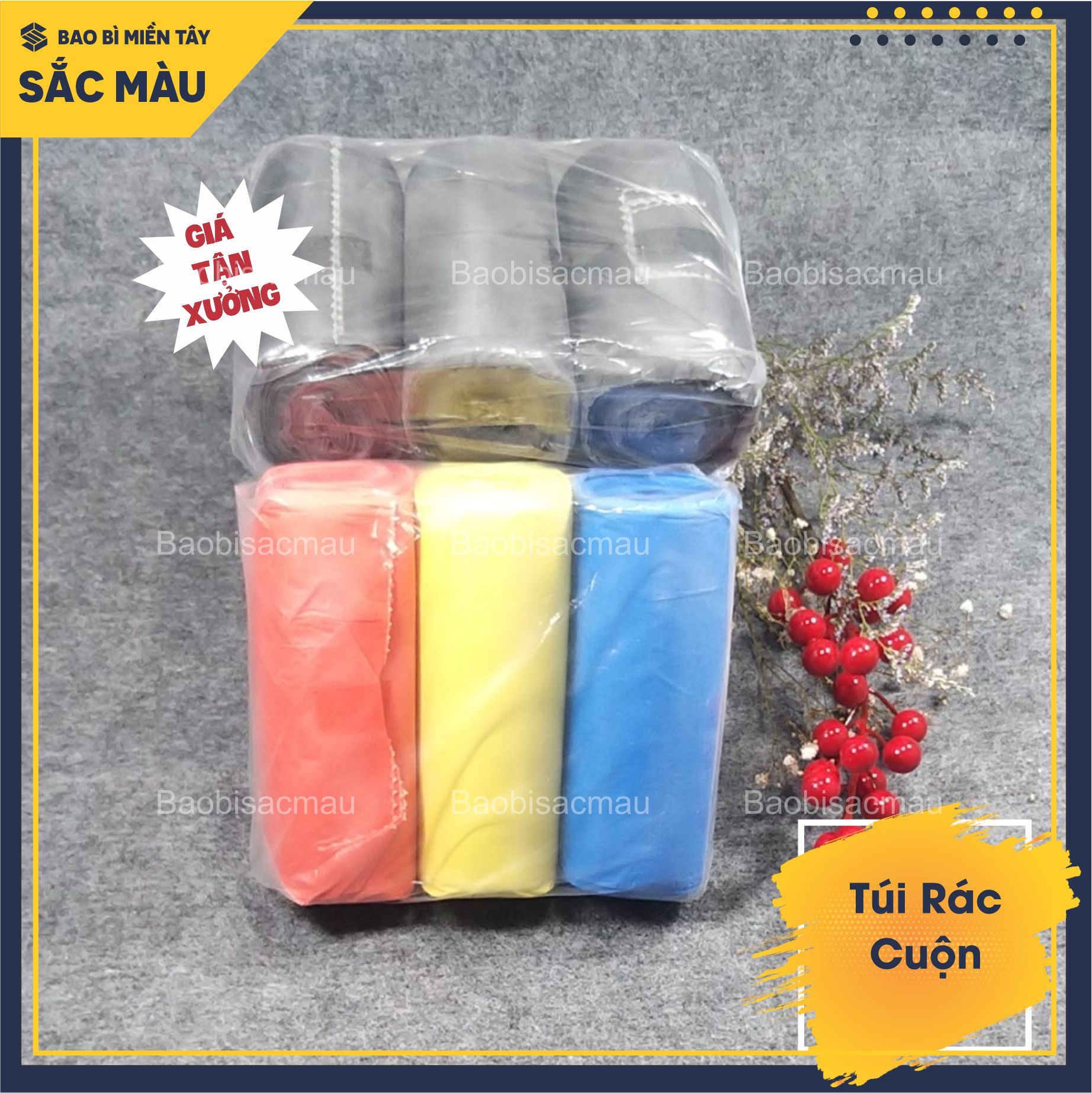 Túi đựng rác( 1Kg) màu đen và màu ngẫu nhiên, bền đẹp và chắc chắn với nhiều loại kích thước