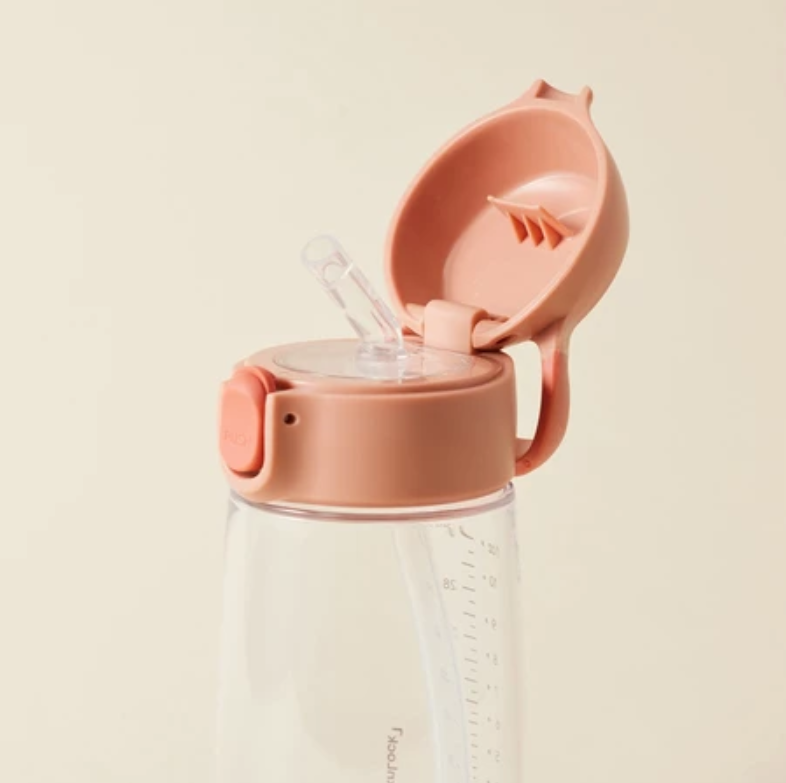 Bình nước nhựa LocknLock Little Luv Switch cap tritan straw cup HAP918 có ống hút dung tích 410ml - 2 Màu