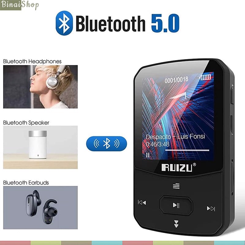 Máy Nghe Nhạc Bluetooth Thể Thao Ruizu X50 / X52 - Hàng Chính Hãng