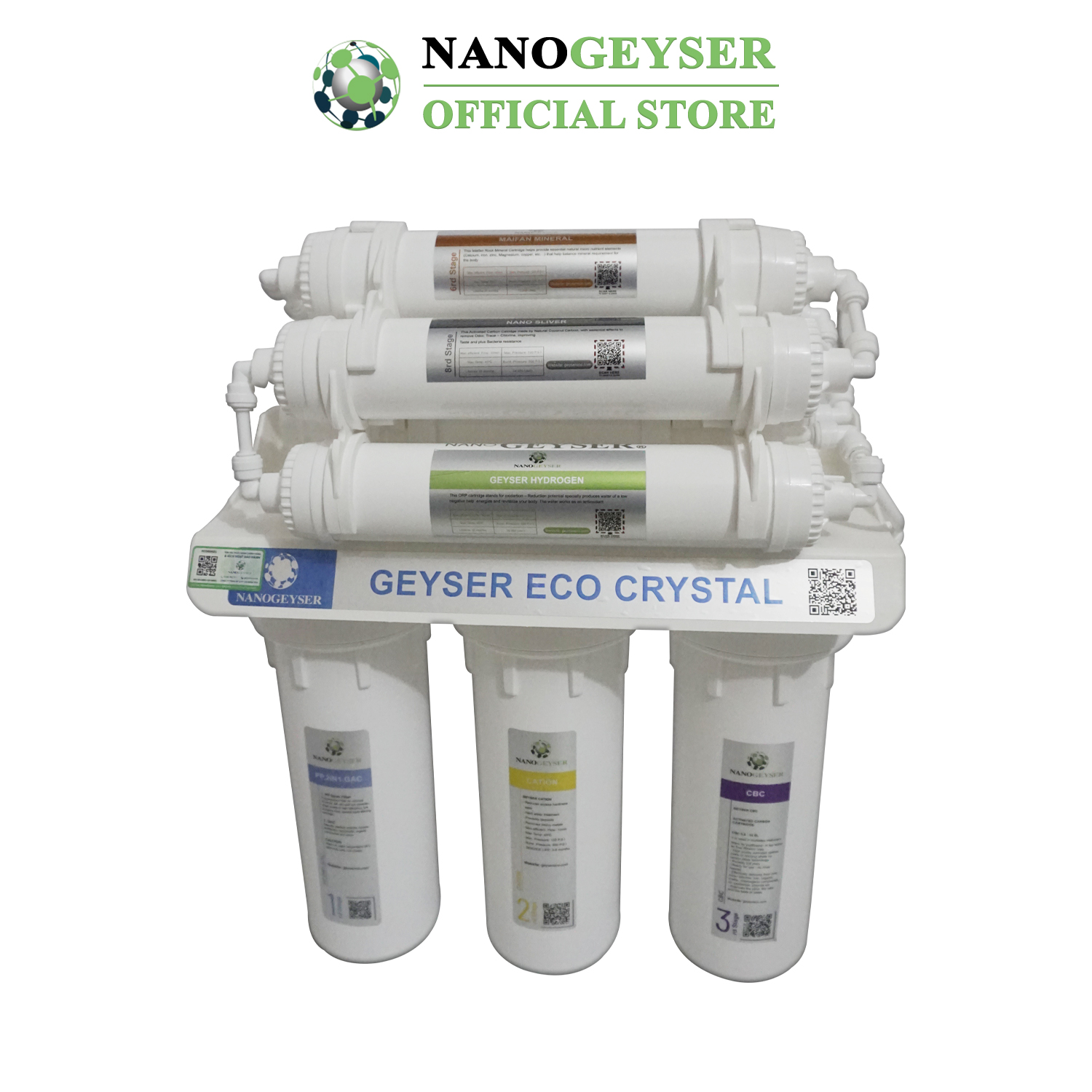 Máy lọc nước Nano Geyser ECO CRYSTAL công nghệ lọc UF - Hàng Chính Hãng