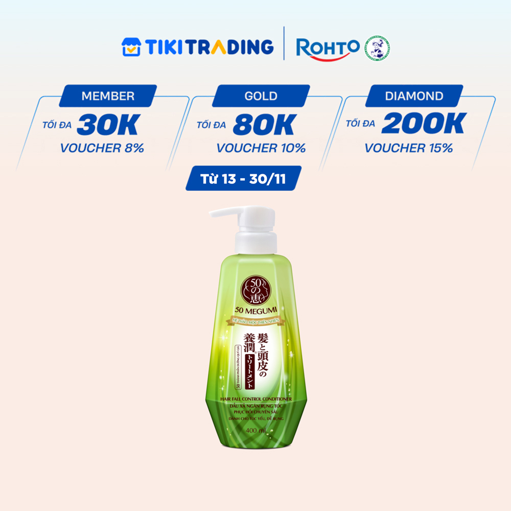 Dầu xả ngăn rụng tóc, dưỡng tóc 50 Megumi Hair Fall Control Conditioner 400ml