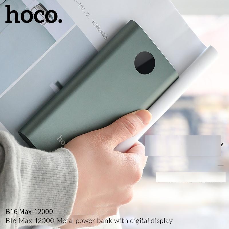 Pin Sạc Dự Phòng Hoco B16 Max 12000mah chính hãng siêu mỏng - lõi Polymer