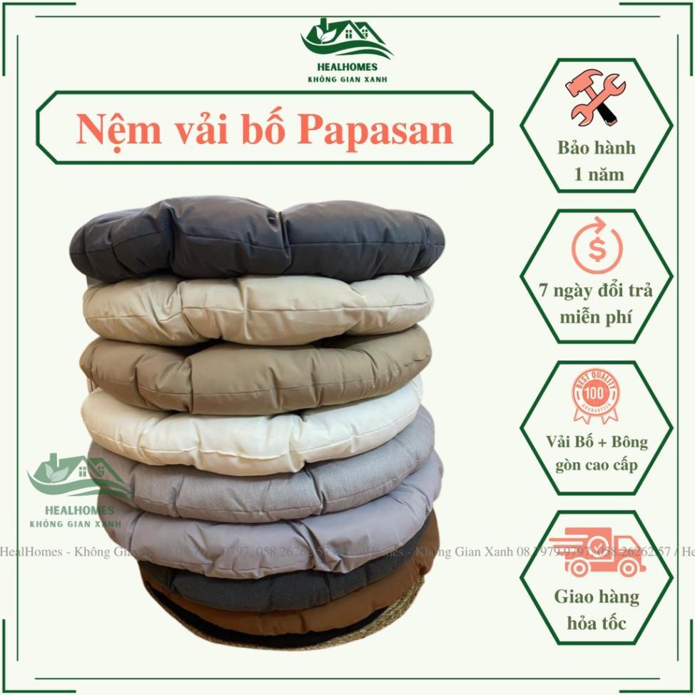 Nệm ghế papasan 1M2 vải bố kèm bông gòn cao cấp, Ghế lười bập bênh thư giãn Papasan mây phòng ngủ cho bé / HealHomes