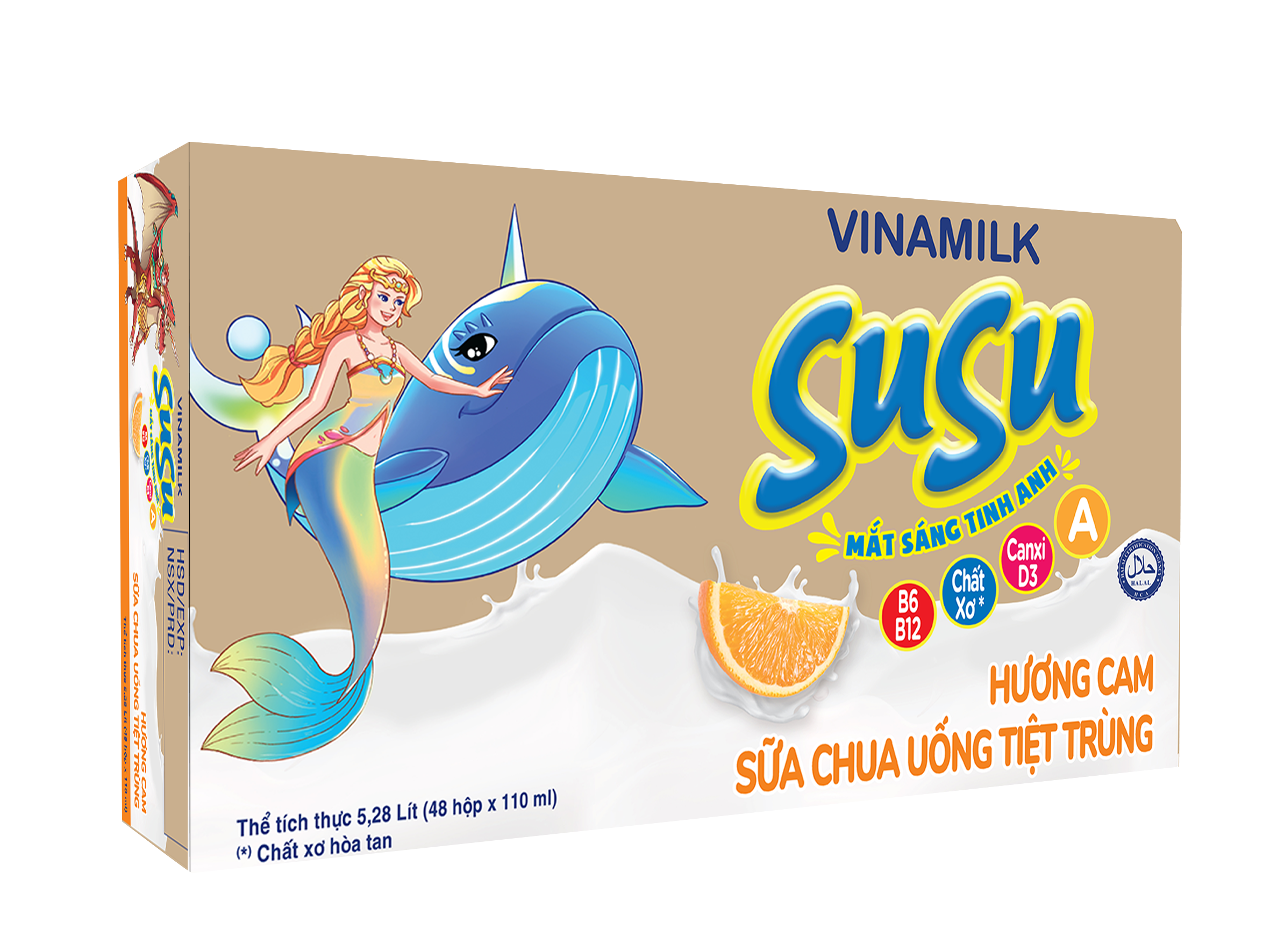 Sữa chua uống hương cam Vinamilk Susu - Thùng 48 hộp 110ml.