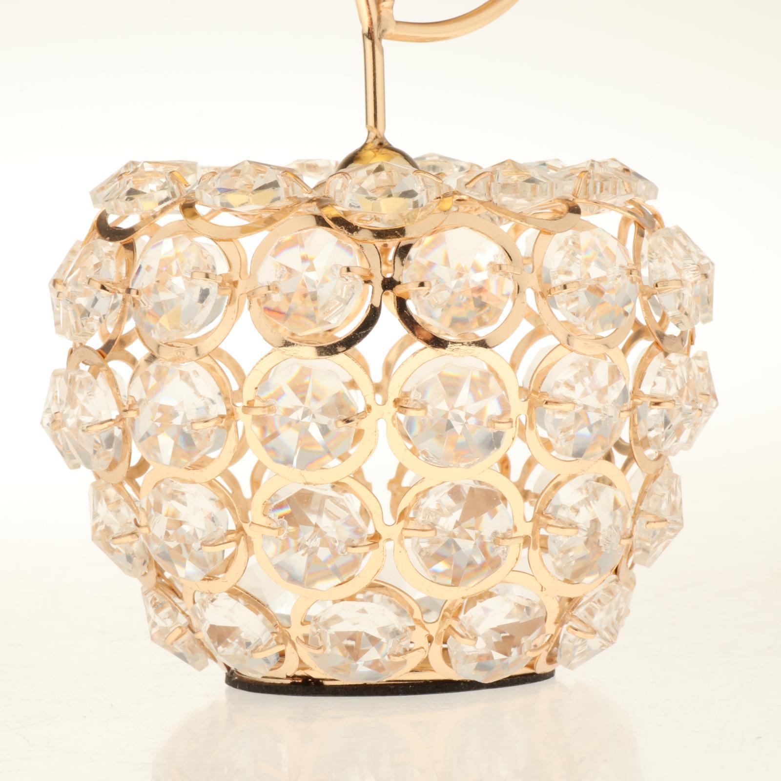 2X Crystal Rhinestone Fruit Ornament Home Wedding Desktop Decor Gift Apple